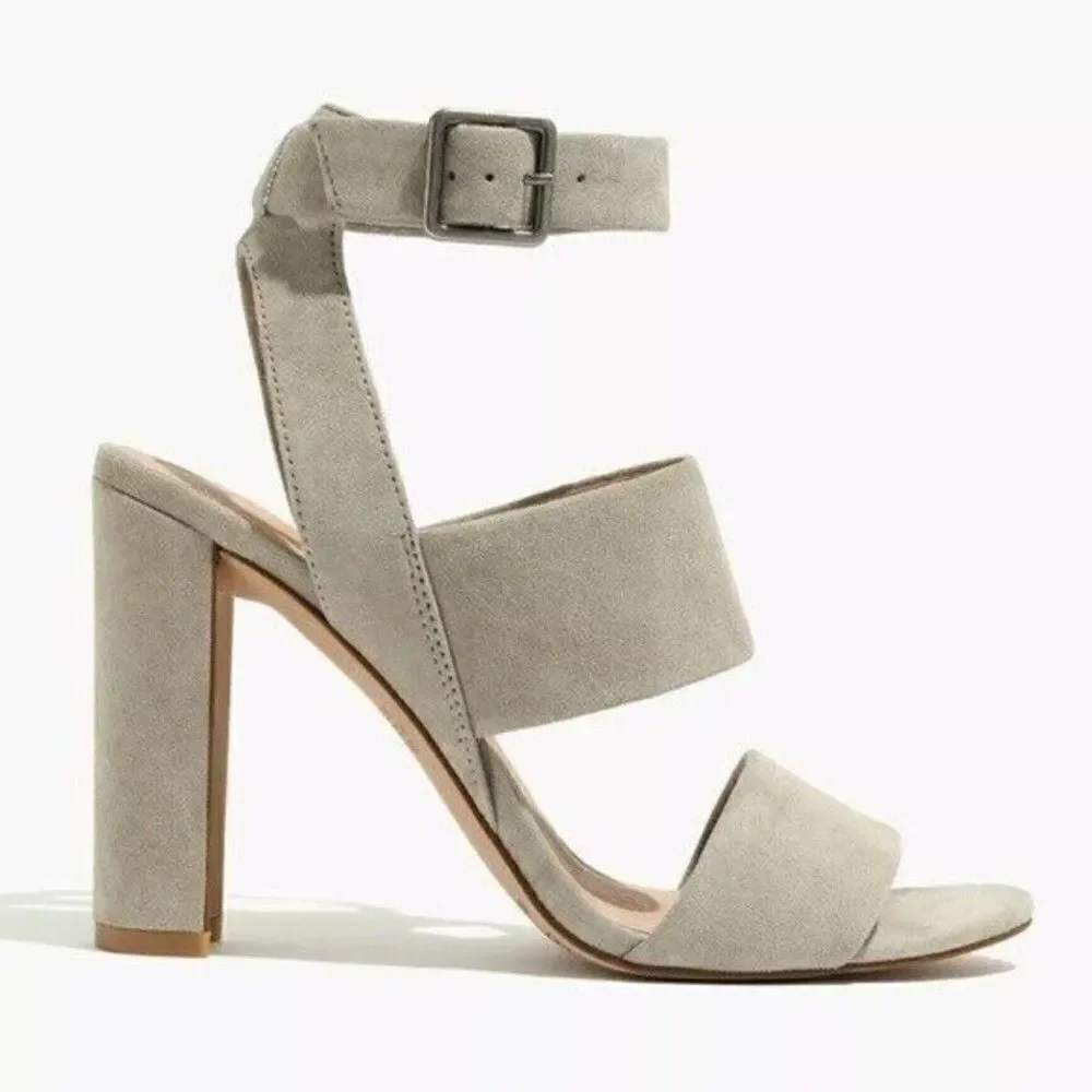 Madewell The Octavia Sandal brown suede heels US6 BoxE